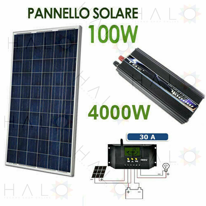 Pannello Fotovoltaico 100W 1Kw Giornaliero Pwm Inverter 4000w