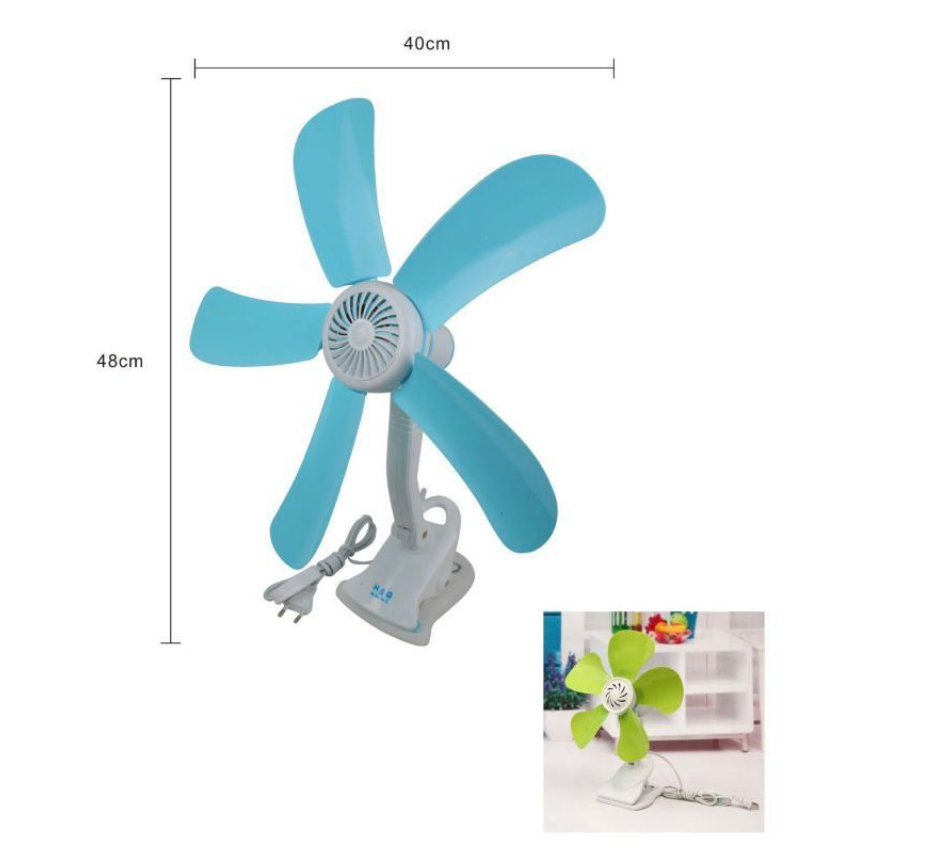 VENTILATORE A PINZA Con Doppio Snodo 5 Pale Scrivania Tavolo Casa Ufficio Spina EUR 11,30 - Foto 2